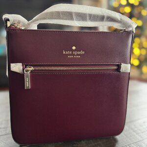 NWT - Kate Spade Sadie North South Crossbody Handbag - Deep Berry